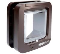Gatera SureFlap Sure Petcare con Lector de Microchip y Placas de identificación RFID; para Puertas, Ventanas y Paredes; marrón; Necesita 4 Pilas AA (no Incluidas); Accesorios de Montaje por Separado.
