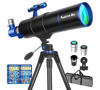Gaterda Telescopio Astronómico Adultos Profesional, 90/500 mm Telescopios Refractor Astronomicos Professionale con Adesivi Decorativi Spaziali, Adattatore per Telefono, Bolsa de Transporte