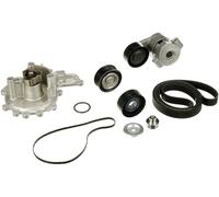 GATES KP16PK1640 Bomba de agua + kit de correa poli V con bomba de agua con canales negro