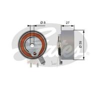 GATES Polea Tensora Dentada para Volvo V70 II 2.4 2.5 T 2.0 Renault Laguna I