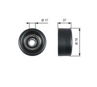 GATES T38028 Polea inversión / guía correa poli V 76mm para HONDA CR-V IV (RM)