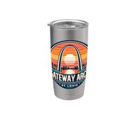 Gateway Arch St. Louis Missouri Recuerdo Vintage Vaso térmico de acero inoxidable de doble pared