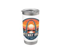 Gateway Arch St. Louis Missouri Recuerdo Vintage Vaso térmico de acero inoxidable de doble pared