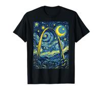 Gateway Arch St Louis Noche Estrellada Historia del Arte Presente Camiseta