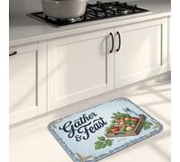 Gather & Feast - Tapetes de cocina para piso, tapetes decorativos vintage de granja, acolchados con resorte, cómodos, lavables, para fregaderos de cocina, lavandería, baño, 16 x 24 pulgadas