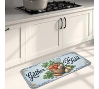 Gather & Feast - Tapetes de cocina para piso, tapetes decorativos vintage de granja, acolchados con resorte, cómodos, lavables, para fregaderos de cocina, lavandería, baño, 16 x 47 pulgadas