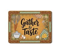 Gather & Taste - Tapetes de secado de platos para encimera de cocina, tapete escurridor de platos de goma absorbente rústico, almohadilla de secado floral vintage para decoración de cocina, 18 x 24