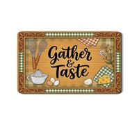 Gather & Taste - Tapetes de secado de platos para encimera de cocina, tapete escurridor de platos de goma absorbente rústico, almohadilla de secado floral vintage para decoración de cocina, 12 x 20