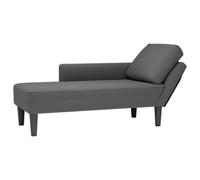 Gatherant Chaise longue con cojín gris oscuro, tejido de pana con acolchado de plumas y espuma, tumbona de relax para salón, dormitorio, cómoda cama con cojín lumbar y estable