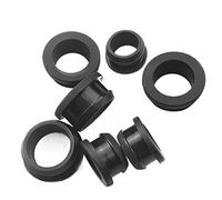 GatherTOOL 10 unids/Set de Goma de Silicona Negra con Ojal a presión, Cable de tapón, Casquillo Protector de cableado de 2-30mm (Size : A 10.5mm(Hole 7.5mm))