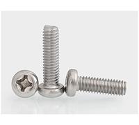 GatherTOOL 10pcs * M4 / M5 304 Tornillos de Cabeza pequeña de Acero Inoxidable Tornillos con recreo Cruzado A125 GB823 Longitud 3-50mm (Length : 10mm, Size : M4(10Pcs))