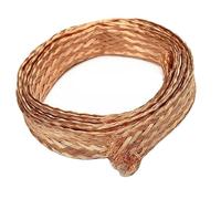 GatherTOOL Malla Tejida Trenzada de Cobre Puro, 1M/ 2M/5M /10M, antiinterferencias, 4mm/6mm/8mm/12mm/14mm/18mm/25mm, Cable Plano de flexibilidad (Color : 10m, Size : 12mm)