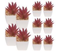 GATHINESS 10 Piezas de Suculentas Artificiales de Plástico Diseño Realista y Forma de Cactus para Decoración Moderna Mantenimiento en Interiores