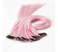 GATHINESS 10 Piezas Extensiones de Cabello Clip Sintético Rosa, Ligeras y Fáciles de Peinar, Lavables Estilo para Uso Diario y Transformación Rápida