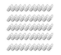 GATHINESS 100 Clips para Cortinas de Hierro Plateado, Resistentes al Óxido, Ideales para Colgar Cortinas y Fotos Hogar y Dormitorio