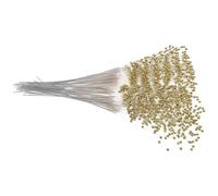 GATHINESS 100 Piezas Accesorios de Hilo de Perlas y Palitos de Perlas de Plástico Dorado para Bricolaje, Longitud Ajustable, para Ramo de Novia y Decoración de Boda