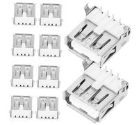 GATHINESS 100 Puertos de Conector Hembra Usb-a 2.0 Diseño Horizontal de 90 Grados, Material Abs y Aleación de Zinc, Adaptador para Reparación y Proyectos Electrónicos