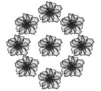 GATHINESS 10piezas Parches Bordados de Flores de Encaje para Ropa Termoadhesivos DIY Reparación y Decoración de Prendas Bolsos y Manualidades Color Negro