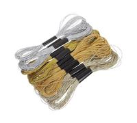 GATHINESS 12 Piezas Hilo Metálico para Bordar a Mano de Poliéster 12 Hebras 8 Metros Alto Brillo y Textura Suave Adecuado para Pulseras de Amistad y Proyectos DIY