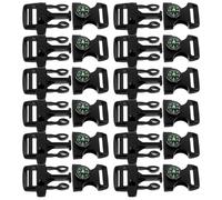GATHINESS 12 Piezas Silbato de Supervivencia de Plástico con Brújula Integrada y Liberación Rápida, Durabilidad Resistente para Camping y Kits de Supervivencia al Aire Libre