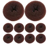 GATHINESS 15 Piezas Máquina para Hacer Moños de Donut de Nylon Color Café, Accesorio Práctico y Elegante para Competencias y Práctica de Ballet Niñas