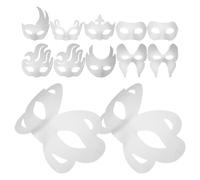 GATHINESS 16 Piezas Máscaras de Papel sin Pintar DIY para Manualidades | Papel y Goma, Estilo Mixto, para Proyectos Creativos y Manualidades, Acabado Blanco Estilo Aleatorio