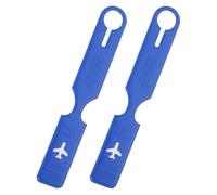 GATHINESS 2 Etiquetas de Identificación de Equipaje de Pvc Ligeras y Reutilizables para Maletas de Viaje Color Azul, Diseño Simple y Delicado para Uso Frecuente