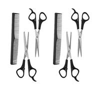 GATHINESS 2 Juegos Tijeras de Peluquería y Tijera de Corte de Pelo, Acero Inoxidable y Pp, Negro, para Cortar Cabello y Peinar, para Peluqueros y Barberías Profesionales