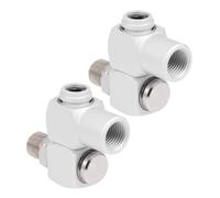 GATHINESS 2 Piezas Conector Rápido Neumático de 1/4 Npt de Aluminio Rotación 360° para Equipos Neumáticos y Compresores, Resistente a Alta Presión para Producción Automatizada