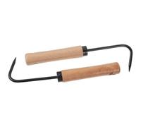 GATHINESS 2 Piezas Desmalezadora Manual de Metal Mango de Madera para Jardín, Herramienta de Deshierbe Duradera y Resistente de Acero al Manganeso para Trasplantar y Eliminar Malezas Color