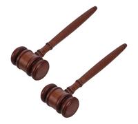 GATHINESS 2 Piezas Martillo de Madera y Goma para Jueces y Abogados, Acabado Liso y Natural de Cera, Adecuado para Juicios Estudiantiles y Sala de Tribunales