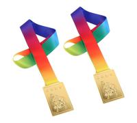 GATHINESS 2 Piezas Premios de Oro Rectangulares de Aleación para Judo con Cinta, Reconocimientos Deportivos Modernos para Estudiantes y Adultos en Competencias y Fiestas