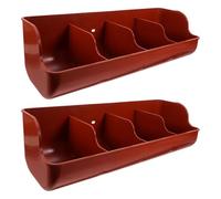 GATHINESS 2 Piezas Tolva Base Antideslizante y Diseño de 4 Compartimentos para Lechones Fácil de Limpiar de Alimentación de Plástico para Granjas Pequeñas y Establos