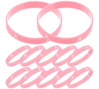 GATHINESS 20 Pulseras de Silicona Rosa para Concienciación y Coraje, Pulseras de Mano Fáciles de Usar Superficie Lisa y Brillante, Estilo Elegante y Simple para Mujer