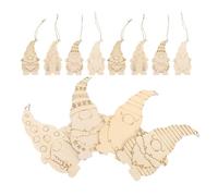 GATHINESS 40 Piezas de Figuras de Madera para Pintar, Colgantes Ligeros y Lisos Forma de Duendes para Decorar el Árbol de Navidad en Ambiente Festivo
