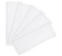 GATHINESS 5 Piezas Marcapáginas de Tela en Blanco Marcador en Blanco para Bordar Poliéster DIY con Borde de Encaje para Revistas y Libros de Texto