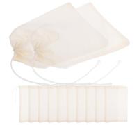 GATHINESS 50 Bolsas de Algodón Beige Cordón para Cocinar y Decocción, Bolsa de Malla para Condimentos y Filtro sin Residuos, Resistente a Alta Temperatura