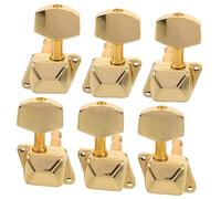 GATHINESS 6 Clavijas de Afinación Semicerradas de Metal Dorado para Guitarra Acústica y Clásica Protección contra Polvo y Ajuste Preciso, Diseño 3l3r Adecuado para Principiantes