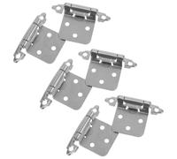 GATHINESS 6 Piezas Bisagra de Resorte de Cierre Automático para Puertas de Gabinetes, 1/2 Pulgada de Superposición, Acero, Plata, para Cocinas y Armarios