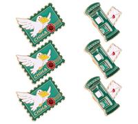 GATHINESS 6 Piezas Broche y Fácil de Sujetar Retro Diseño de Buzón y Mensajera de Metal en Verde, Detalle Intrincado para Uso Diario y Reuniones Temáticas
