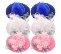 GATHINESS 6 Sombreros para Gallinas, Mini Gorros de Tela Seguros y Cómodos para Mascotas en Cumpleaños y Retratos Familiares Color Aleatorio