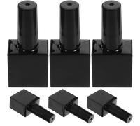 GATHINESS 6piezas Botellas de Esmalte de Uñas de Vidrio Negro con Cepillo de Pequeñas y Anti-fugas para Gel y Laca para Uso Profesional y Personal Salones y Hogar