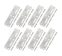 GATHINESS 8 Juegos Soportes Metálicos para Rieles de Cama de Hierro, Fijaciones Resistentes y Compatibles para Muebles Reducción de Ruido, Paquete de Plata
