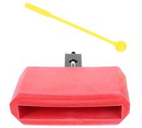 GATHINESS Accesorio de Percusión Rojo para Batería Cencerro Portátil de Plástico y Metal Duradero Sonido Nítido para Percusión Latina Compatible con Soportes de Batería