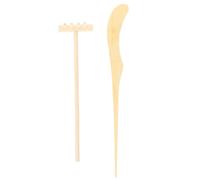 GATHINESS Accesorios para Jardín Zen Rastrillo de Madera, Diseño Exquisito para Decorar Mesas y Mini Paisajes, Adecuado para Calmar la Mente y Manejar Pequeños Rincones