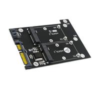 GATHINESS Adaptador Msata a Interfaz Serial Ata 3.0 Dual Velocidad de Lectura hasta 520mb/s, Material Metálico y LED Azul para Computadora Portátil y Escritorio