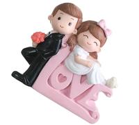 GATHINESS Adorno para Pastel Novios de Resina Negra, Diseño Realista y Exquisito para Decoración en Fiestas y Escritorio, Uso a Largo Plazo