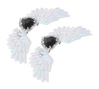 GATHINESS Adornos para Zapatos Alas de Ángel 1 Par Plata con Cristales