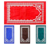 GATHINESS Alfombra de Oración Musulmana Plegable de Poliéster Acolchada, Tapete Portátil Multicolor (café, Púrpura, Azul, Verde Oscuro) para Festival Eid y Uso Doméstico