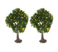 GATHINESS Árboles Miniatura para Modelo de Paisaje de Tren, 2 Piezas en Color Verde, Fácil de Montar Diseño Realista para Manualidades y Maquetas Arquitectónicas